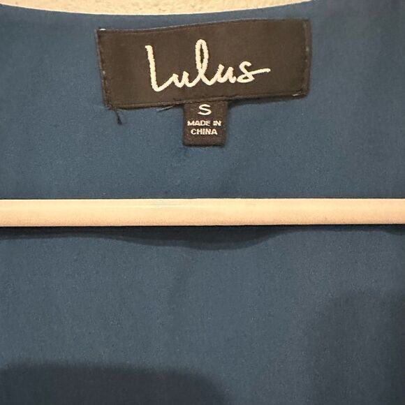 Lulus dalton teal blue floral ruffled wrap dress - Picture 4 of 4